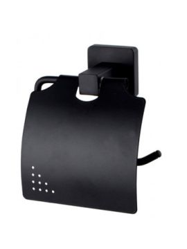 Держатель для туалетной бумаги HAIBA черный с крышкой HB8903