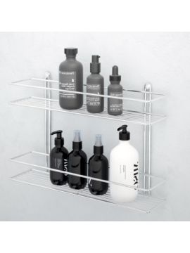 Полка COROZO КОРБО прямая 2-ух ярусная с бортиком черная 400*100*275мм