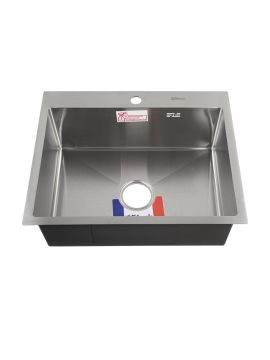 Мойка врезн.GFfrank 60х50см МАТОВЫЙ толщ. 2,0х0,6мм,глубина 200мм+бол.СИФОН с переливом 60502