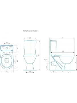 Унитаз-компакт напольный ROSA СОЛО ЧЕРНЫЙ КРАКЕЛЮР  г/вып., 2-реж., 3/6 л., а/всп. сиденье ППР 625*350*775мм