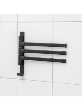 Полотенцедержатель «Лофт»  рога 3 перекладины металл чёрный 5500360
