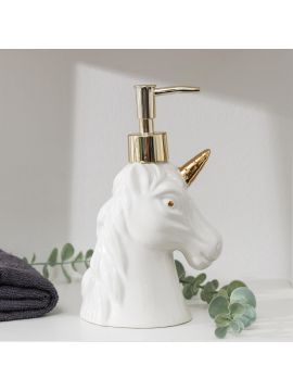 Дозатор д/жидкого мыла  «Единорог» настольный керамика белый 6073208