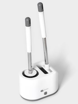 Ерш д/унитаза SAVANNA с щёткой напольный пластик силикон белый 9822060