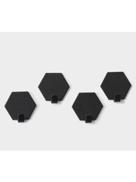 Крючок д/полотенец SAVANNA Black Loft  на липучке одинарный металл чёрный 4шт 9936812